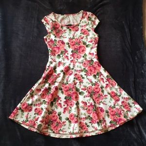 Short floral skater dress